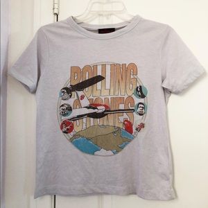 white rolling stones graphic tee